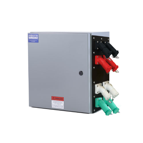 800A 240V Threaded Post Camlock Connection Box - Female Neutral - Heavy Duty Power Distribution for Construction & Outdoor Events