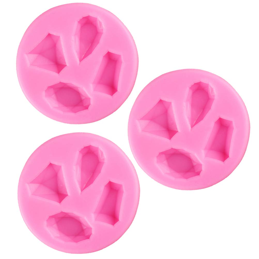 DOITOOL 3Pcs Mini Gem Silicone Molds for Resin, Fondant, Chocolate & Polymer Clay - DIY Crafting, Cake Decorating & Christmas Decorations - Baking Tools for Jewelry Making, Candy Molds & Epoxy Art Projects