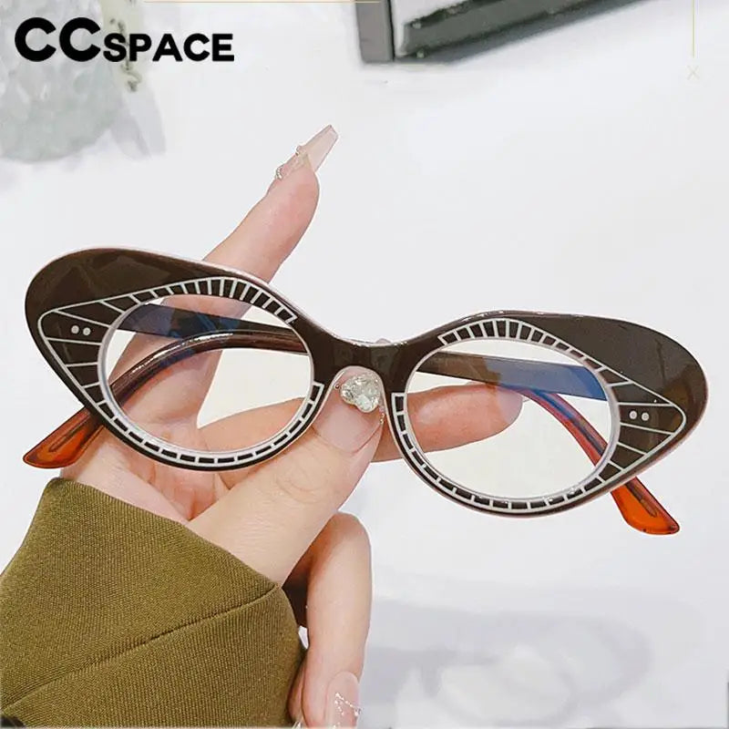 CCspace Women's Full Rim Cat Eye Titanium Eyeglasses Frame - Lightweight & Durable TR90 Material - Fashionable Reading Glasses for Work, Office & Everyday Wear