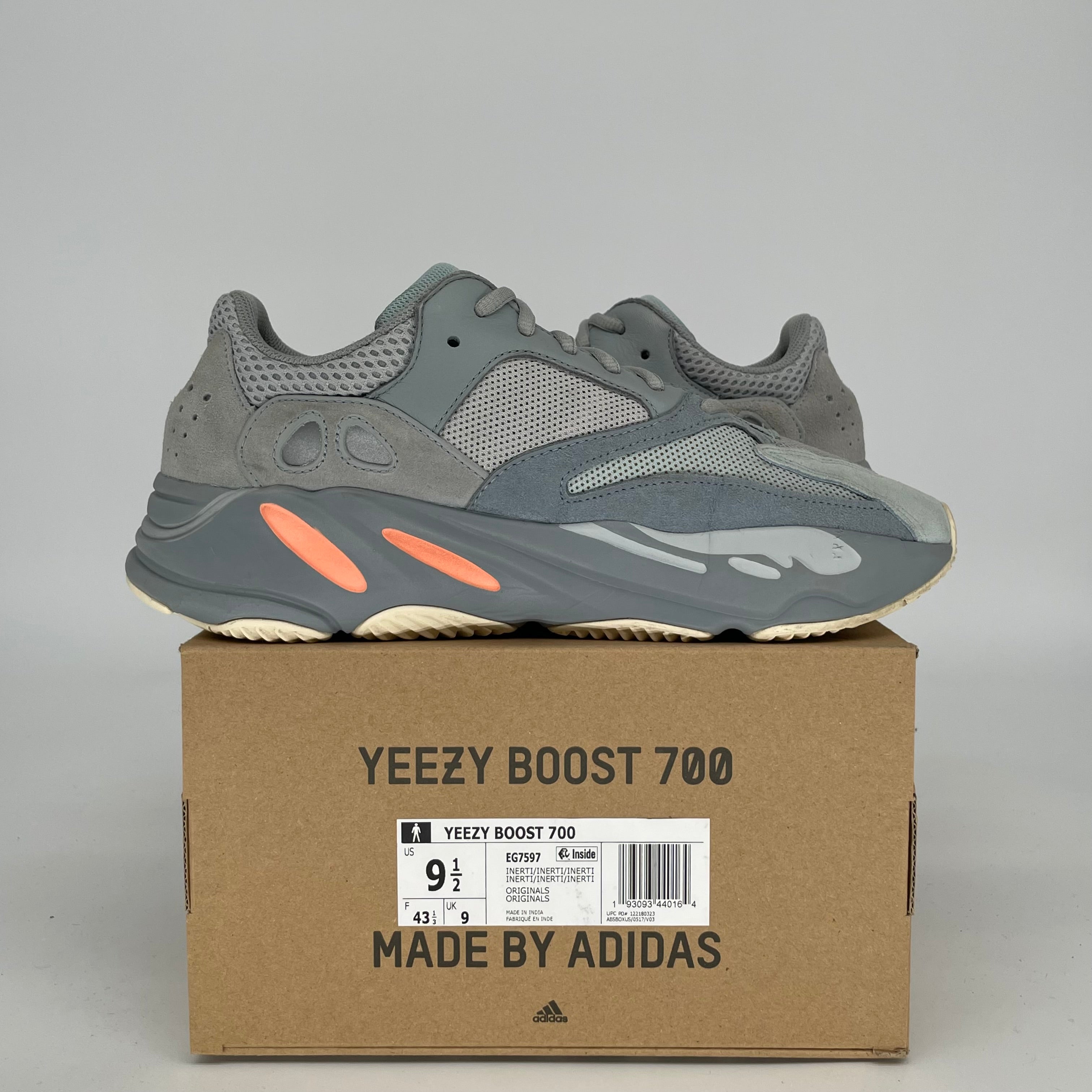 Adidas Yeezy 700 Inertia Sneakers - Men's Size 9.5 (EG7597) | Comfortable Running Shoes for Casual Wear & Street Style Fashion