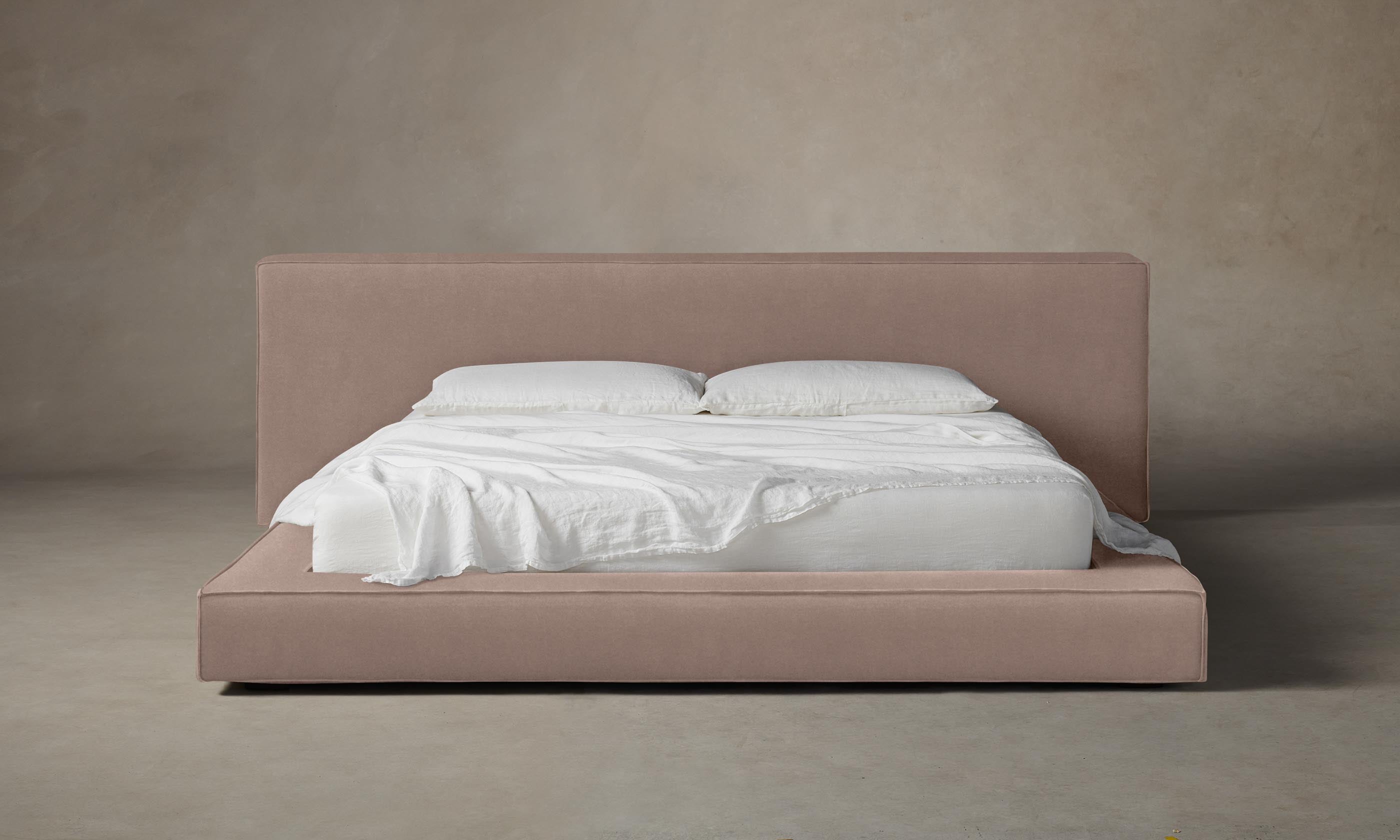 Luxury Mohair Peony Eldridge Bed - Elegant Upholstered Bed Frame for Master Bedroom & Guest Room - Perfect for Modern & Classic Home Decor