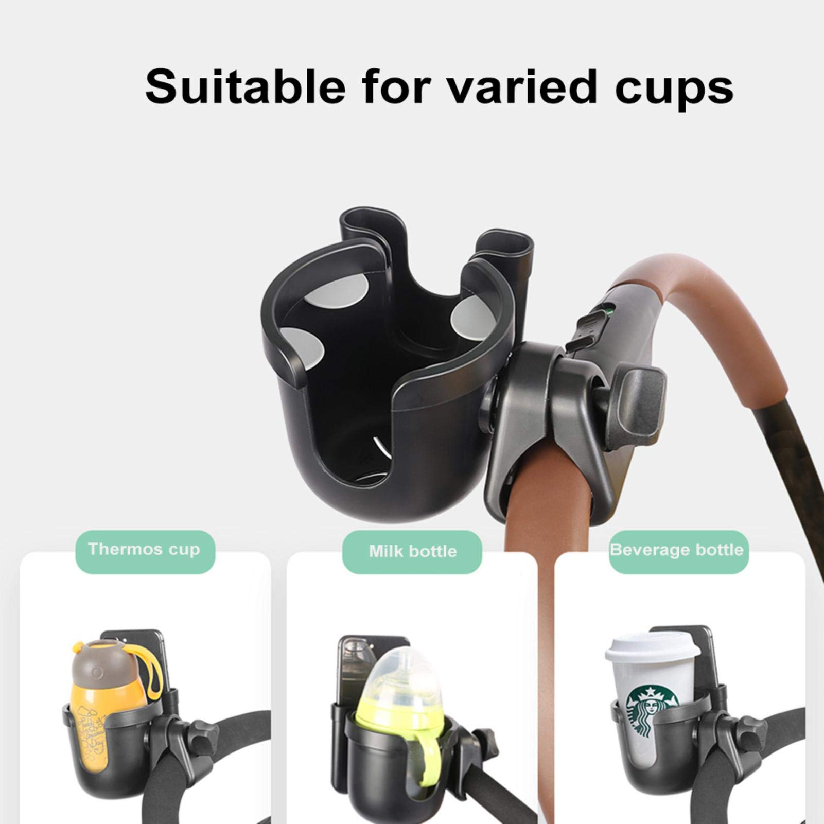 360° Rotating Universal Stroller Cup Holder - 2-in-1 Drink Bottle Holder for Baby Strollers, Wheelchairs & Bikes | Perfect for Parents, Caregivers & Outdoor Activities