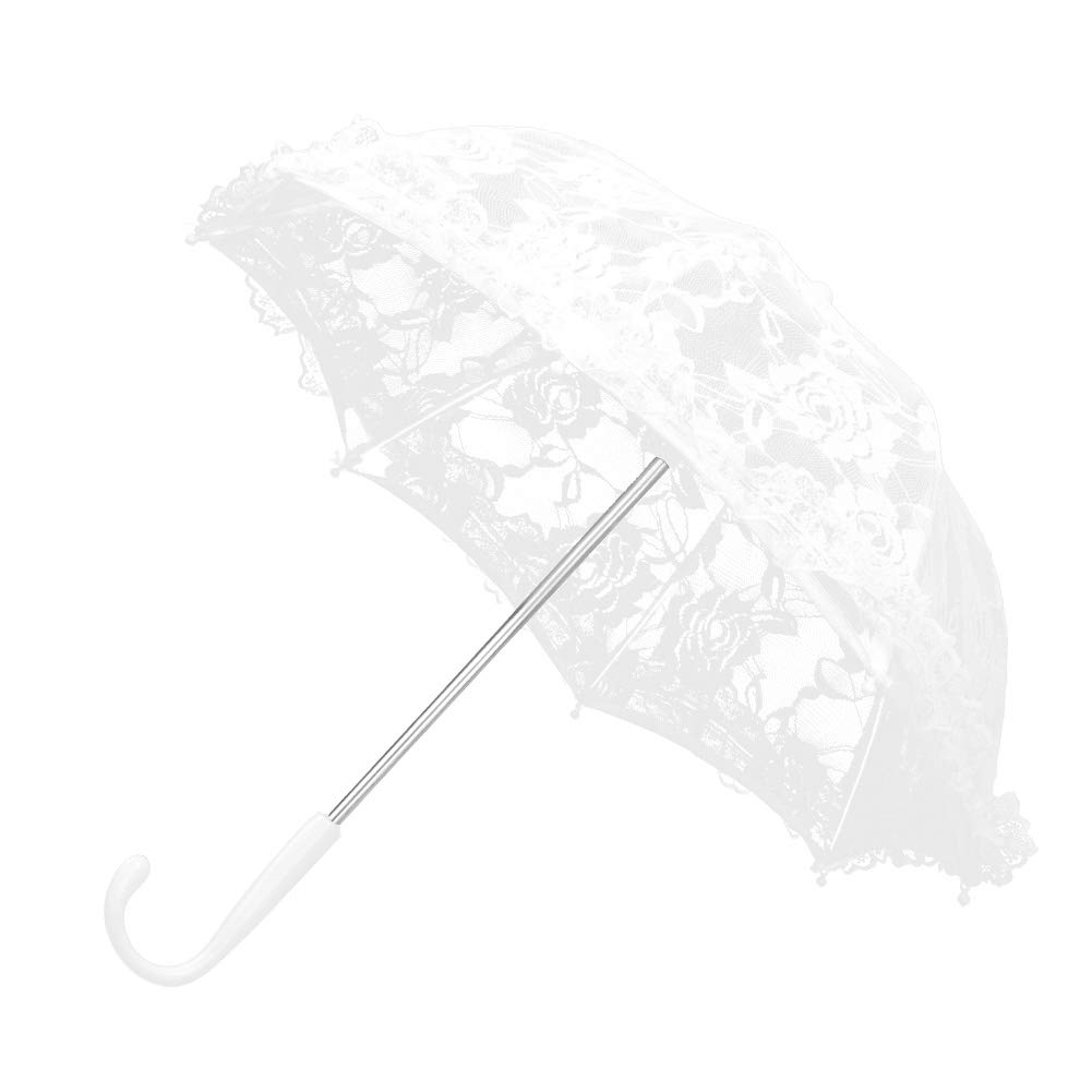 Kids Umbrella Props with J-Handle & Lace Embroidery - Perfect for Stage Performances, Birthday Parties, Wedding Decorations & Gift Giving (Bleaching Design 51241) - Ideal for Dance Recitals, Photo Shoots & Themed Events