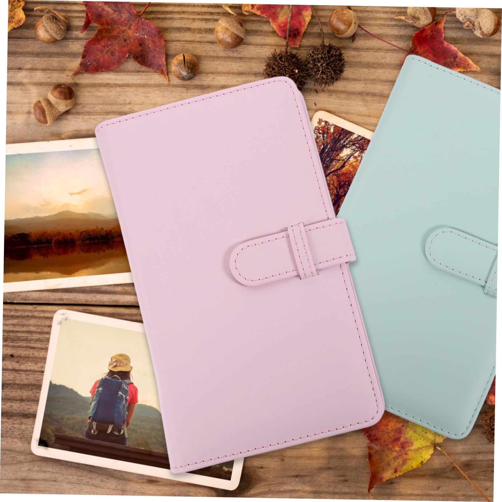 PartyKindom 3-Piece Business Card & Photo Holder Set - Premium PU Leather Collection Album for Home, Baby, Travel Memories - Perfect for Organizing Pictures, Cards & Keepsakes (Ideal for Scrapbooking, Gift Giving & Family Photo Storage)