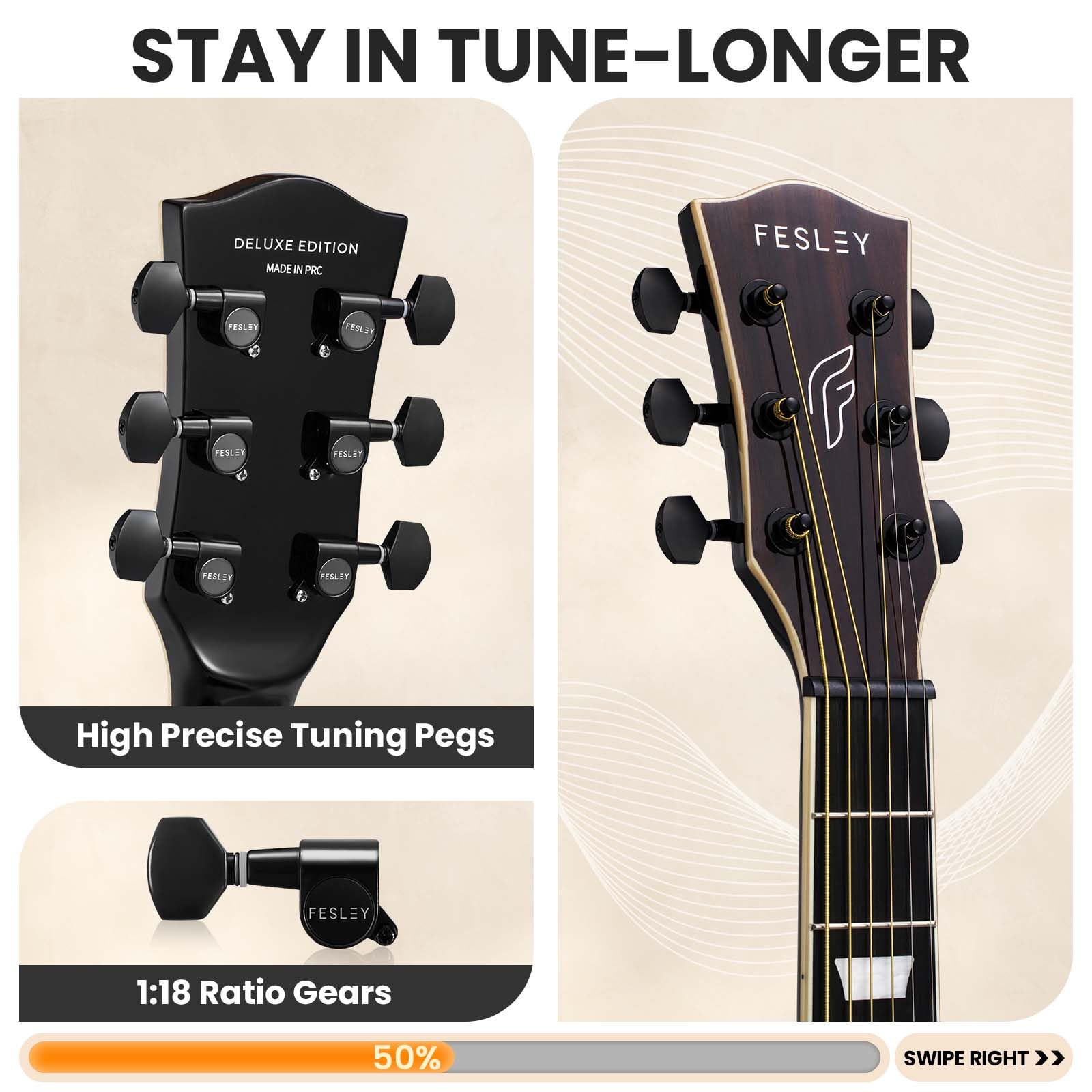 Fesley Jumbo Cutaway Acoustic Guitar - 42