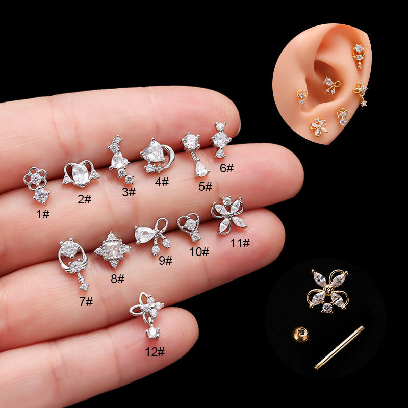20G Cute Bow Dangle Conch Daith Stud Earrings for Cartilage Piercing | Hypoallergenic Stainless Steel Jewelry | Perfect for Everyday Wear & Special Occasions