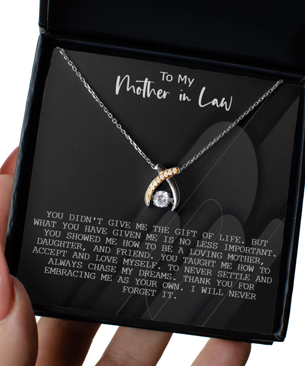 My Mother-in-Law Wishbone Dancing Necklace - Elegant Jewelry Gift for Birthday, Christmas & Wedding - Perfect for Special Occasions & Celebrations