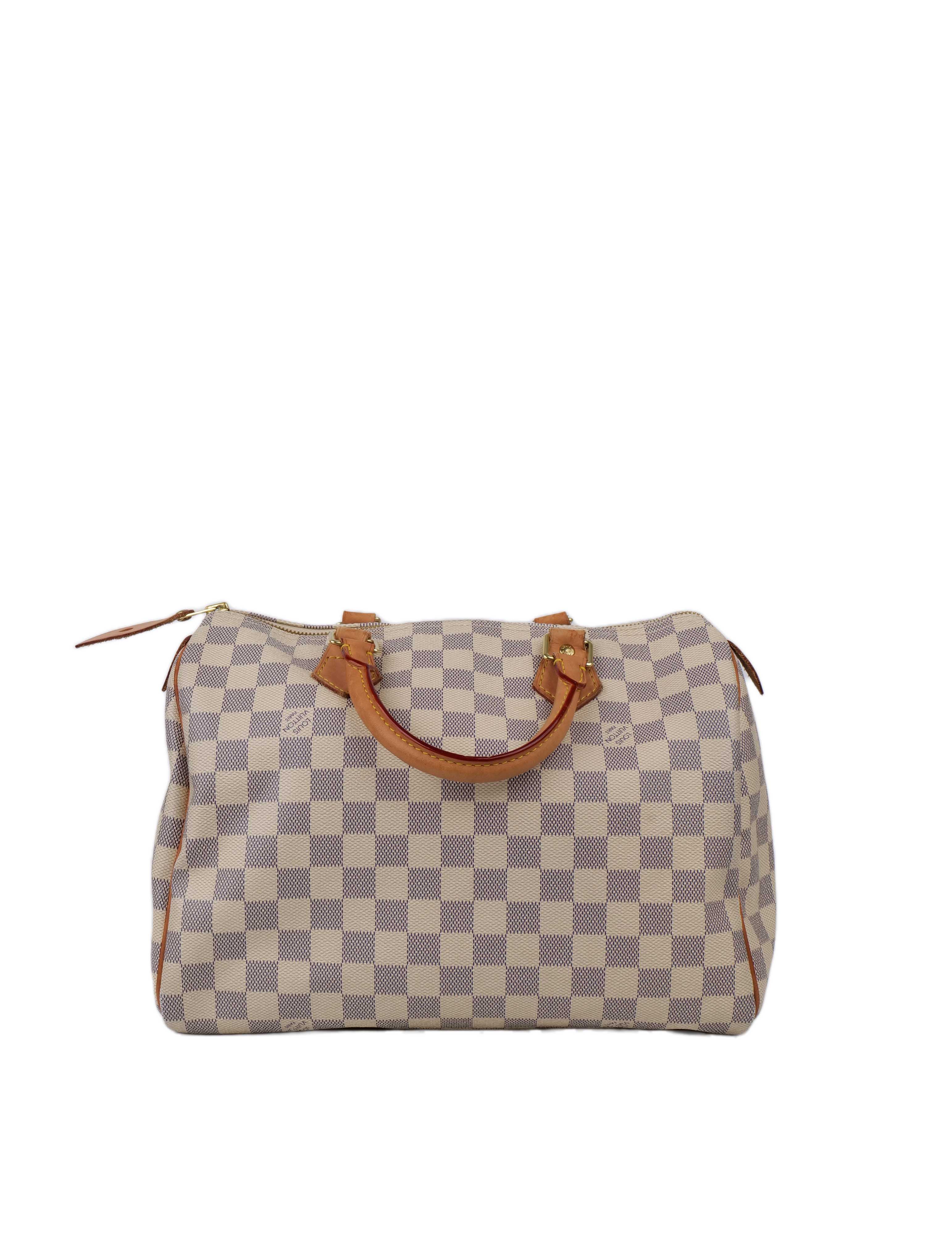 Louis Vuitton Damier Azur Speedy 30 Handbag - Luxury Designer Crossbody Bag for Women, Perfect for Travel, Work & Everyday Use