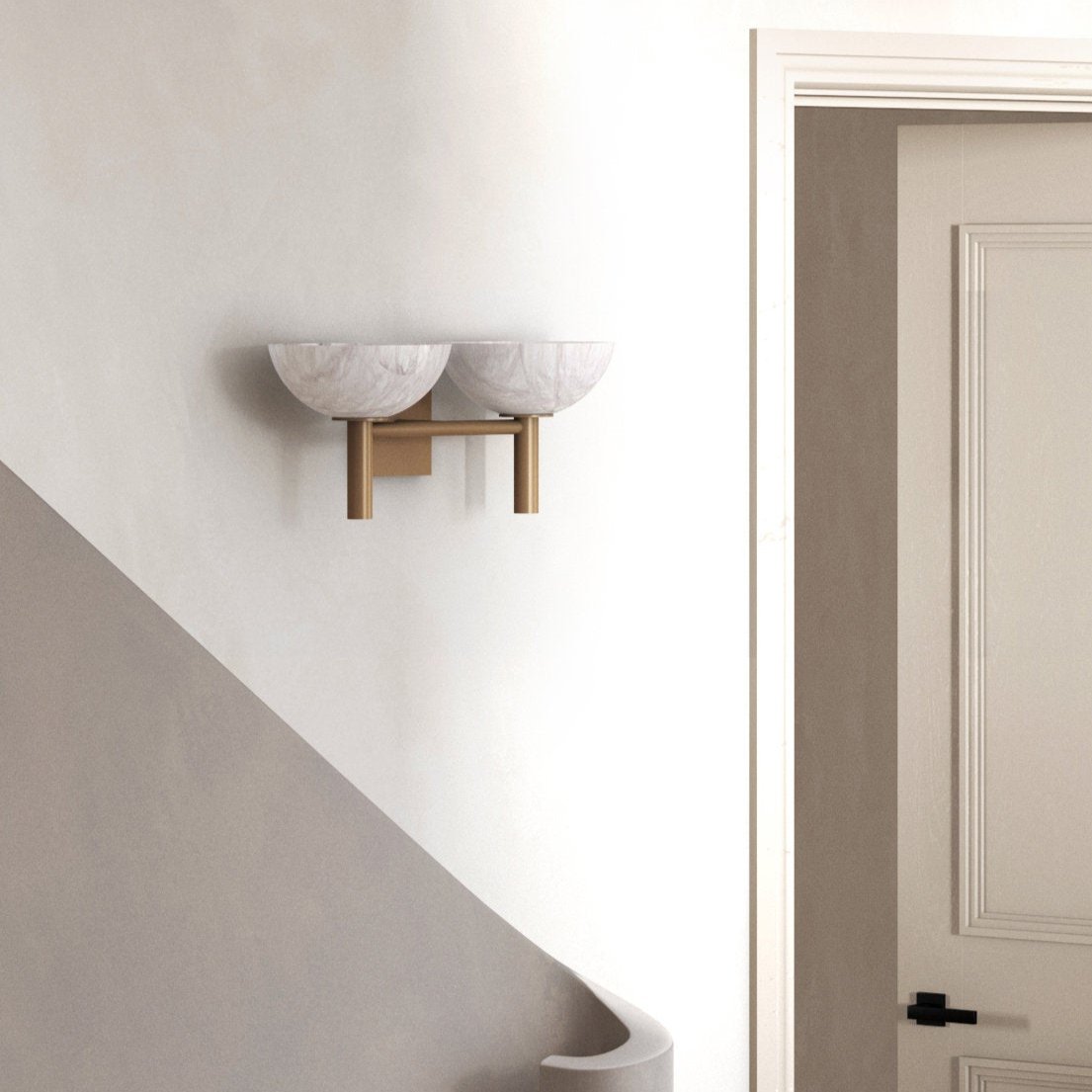 Alabaster Wall Lamp - Handcrafted Stone Bowl Sconce for Bedroom, Living Room & Hallway Lighting | Dimmable Modern Fixture