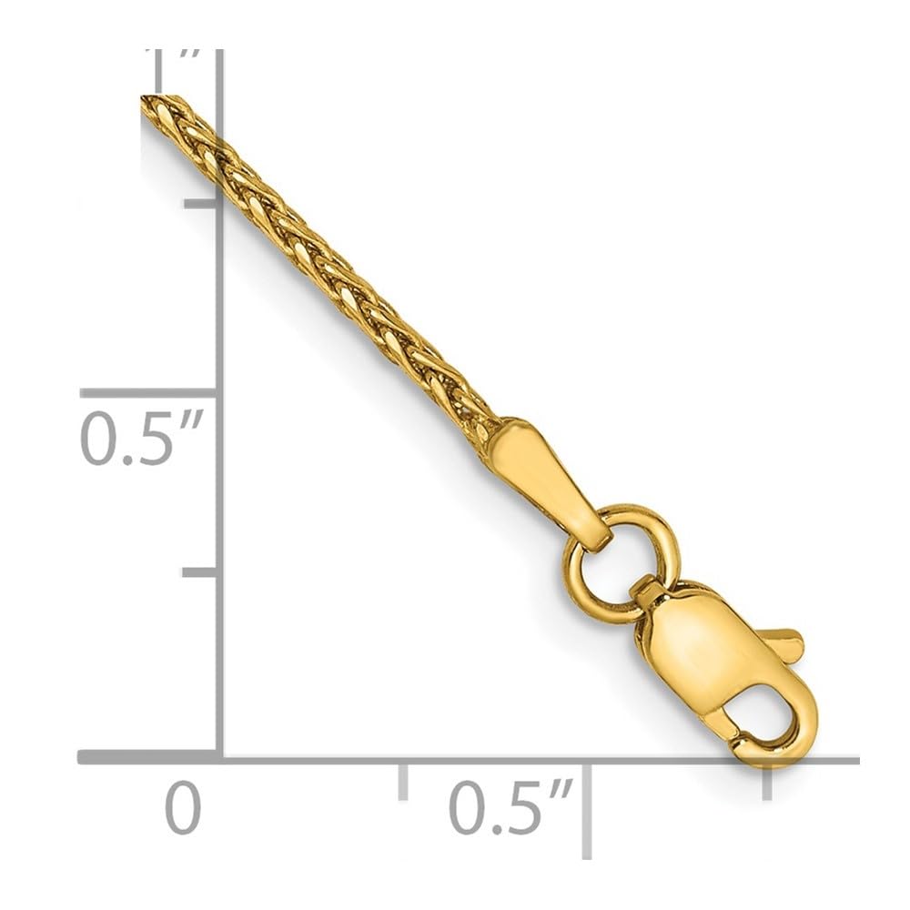 14K Yellow Gold 1.5mm Wheat Chain Anklet for Men & Women - Elegant Diamond2Deal Jewelry for Everyday Wear, Parties & Special Occasions