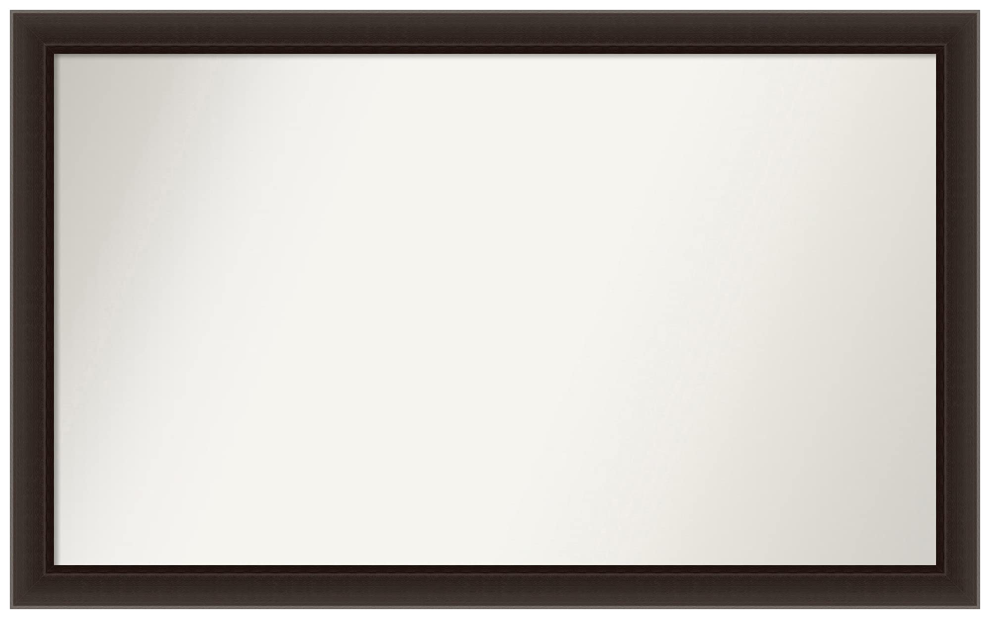 Amanti Art Custom Wall Mirror - Non-Beveled 27.5x44.5 Inch with Romano Espresso Narrow Frame - Bathroom, Living Room, Bedroom Mirror - Available in Various Custom Sizes - Brown Wood Finish