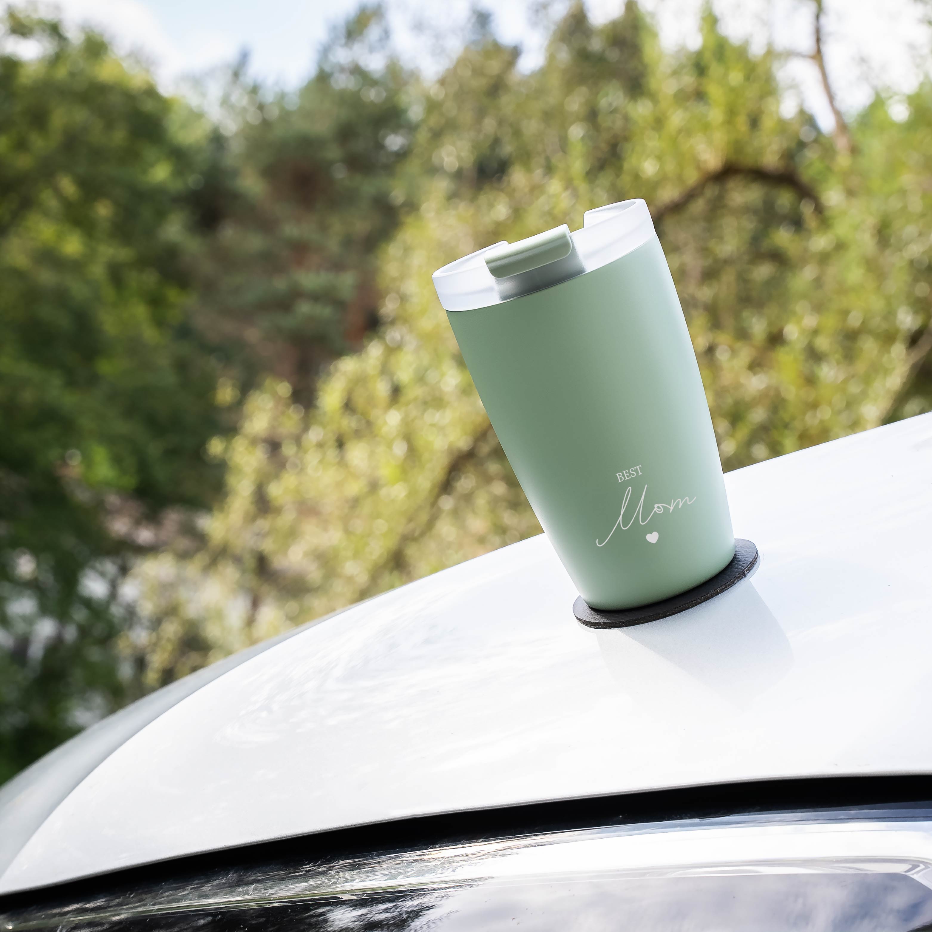 Sage Best Mom Magnetic Insulated Travel Mug - Leak-Proof Stainless Steel Thermos for Coffee, Tea & Hot Drinks - Perfect for Commuting, Office & Outdoor Activities