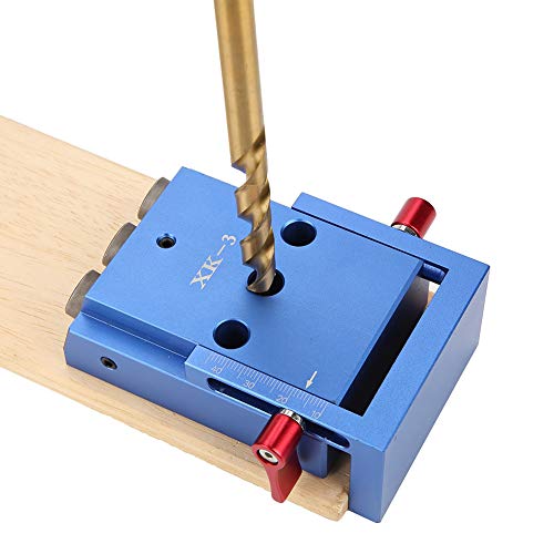5Pcs Aluminum Alloy Pocket Hole Jig Kit - Precision Drill Guide Bit Set for Woodworking (3.9