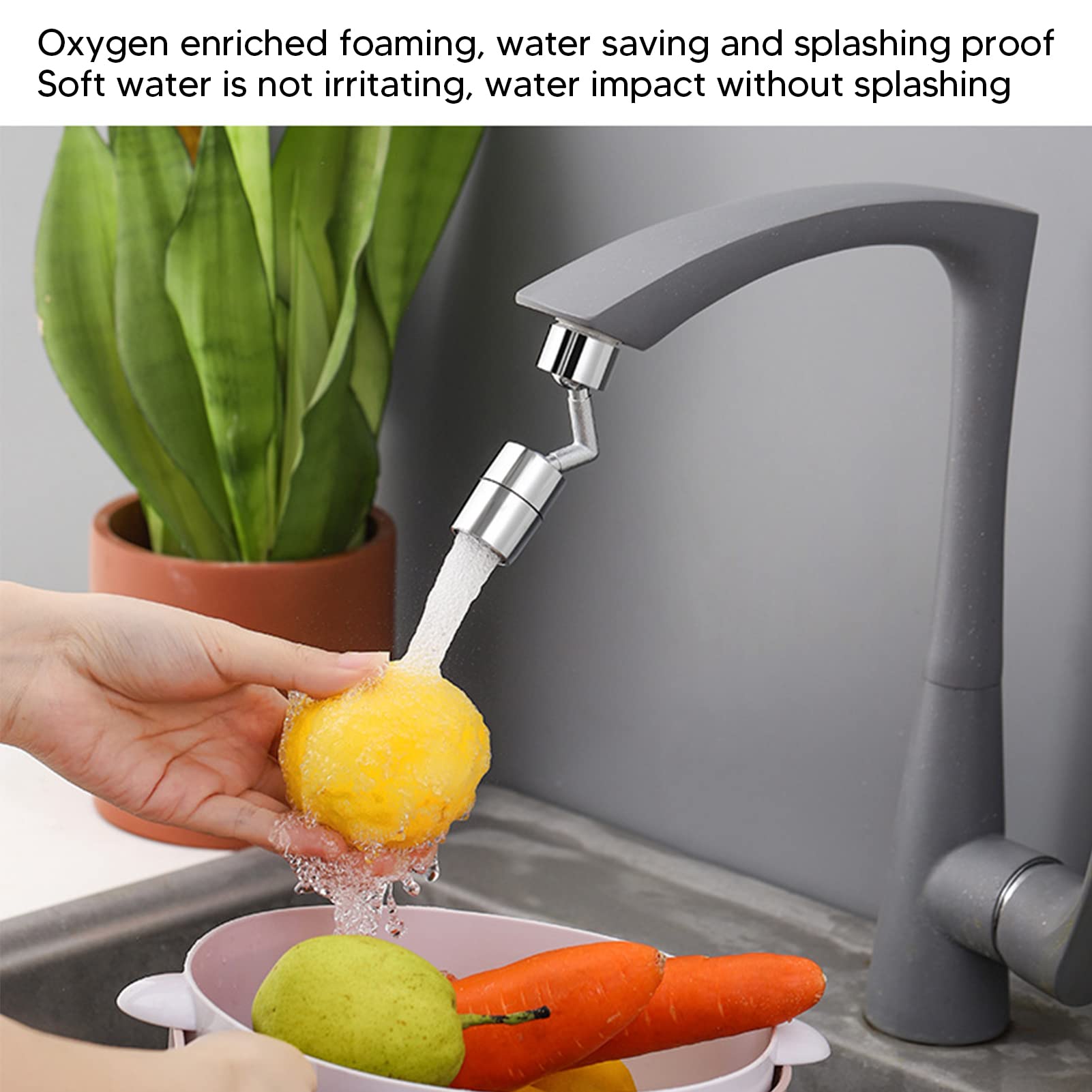 360° Rotating Universal Faucet Extender - Splash-Proof Swivel Tap Aerator for Kitchen & Bathroom Sinks (0.9x2.2x2.1in) - Perfect for Kids, Pets & Hand Washing