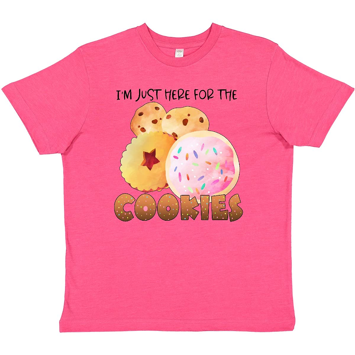 Inktastic 'I'm Just Here for The Cookies' Funny Youth T-Shirt - Cute Baking & Cookie Lover Outfit for Kids