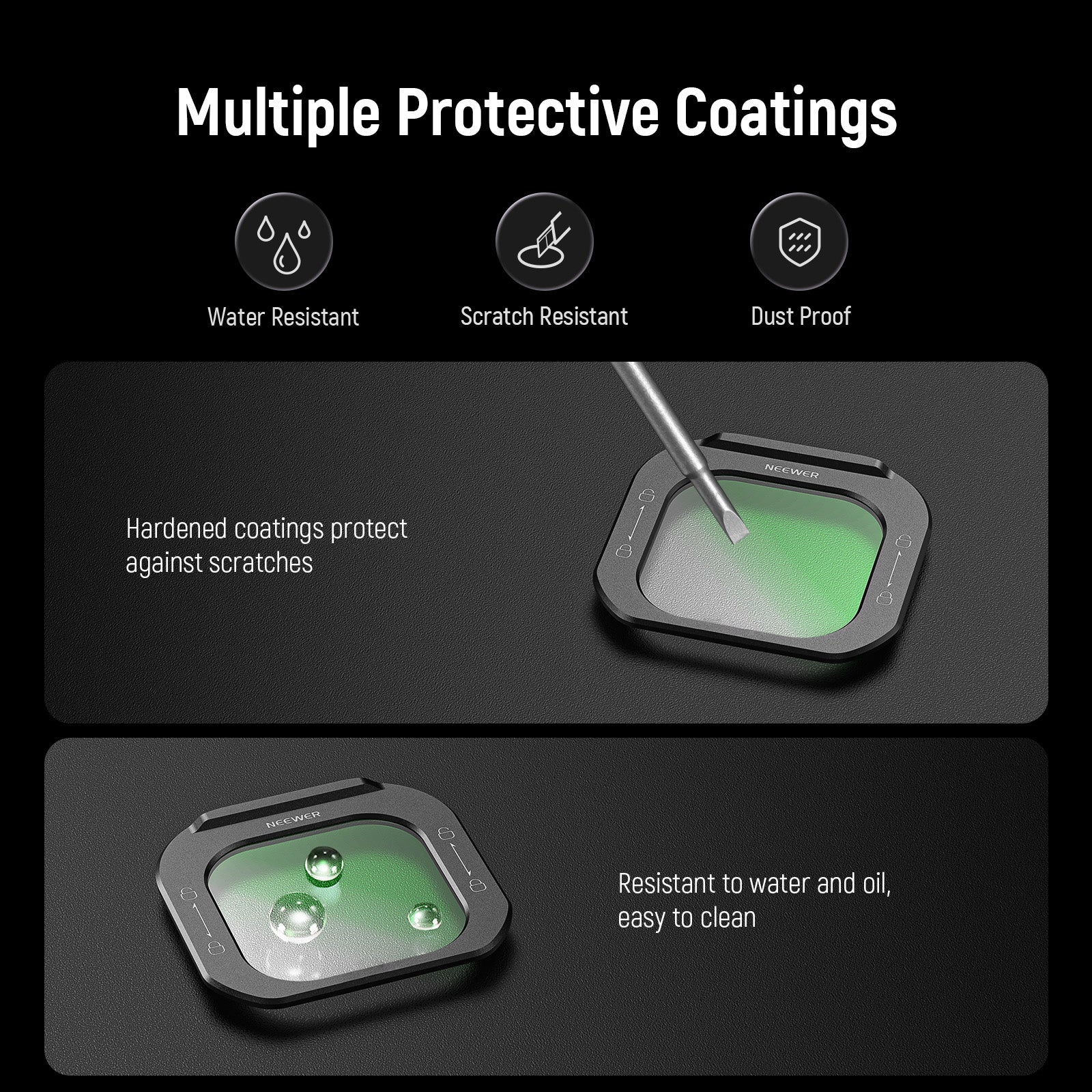 NEEWER FL I5 1/4 Black Diffusion Phone Lens Filter for iPhone PA073/PA074 Cage - Soften Light & Create Cinematic Effects for Photography & Videography