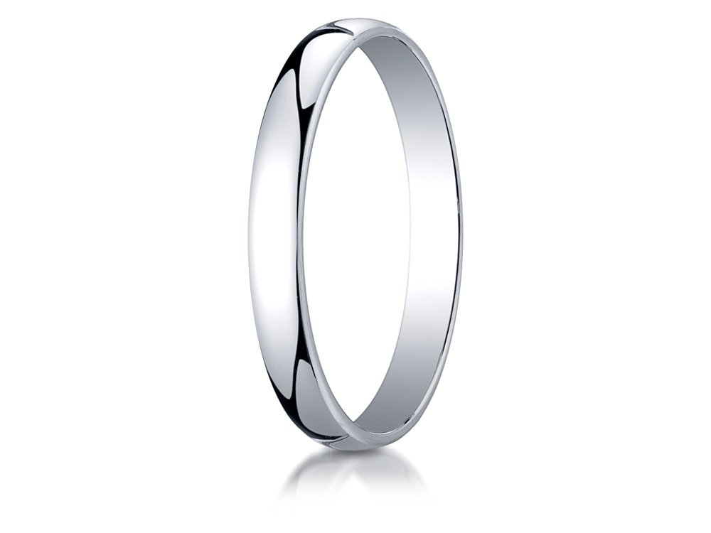 14k White Gold 3mm Dome Ring for Women - Elegant Lightweight Jewelry