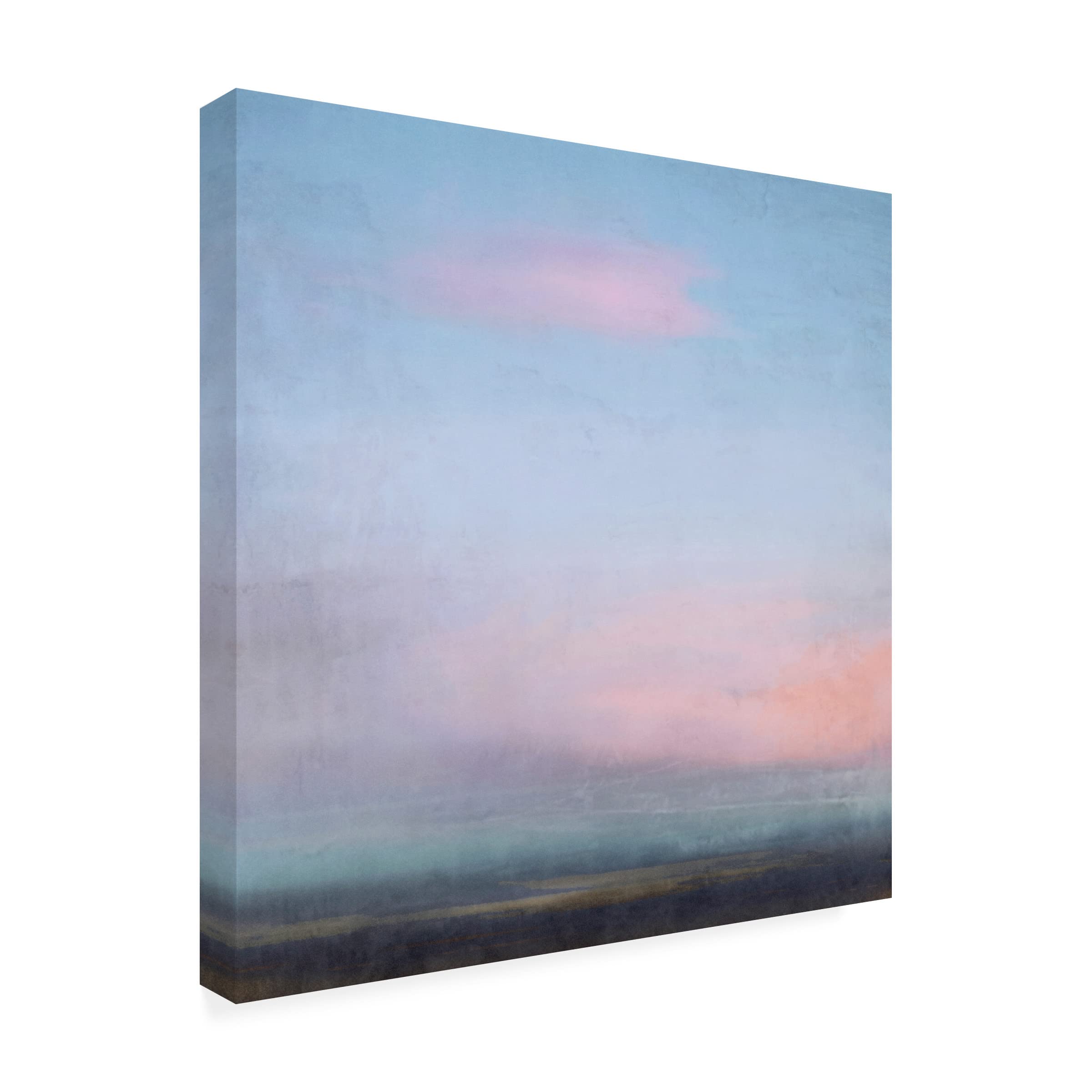 Trademark Fine Art 'Dusk' Canvas Wall Art by Suzanne Nicoll - Sunset Landscape Painting for Living Room, Bedroom & Office Decor