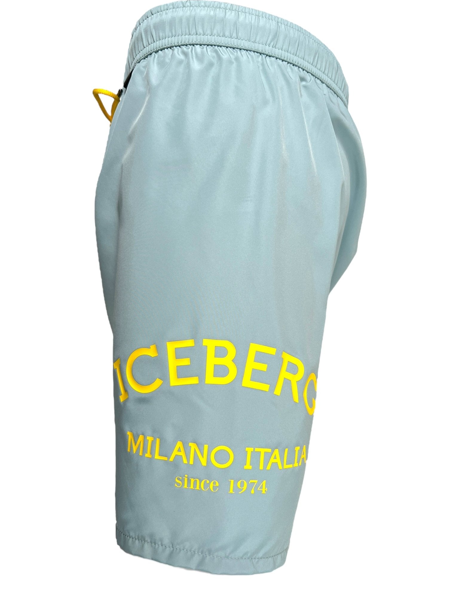Iceberg ICE25MBM01 Men's Medium Swim Boardshorts - Quick-Dry, Comfortable & Stylish Mint Green Swim Trunks for Beach, Pool & Summer Vacations