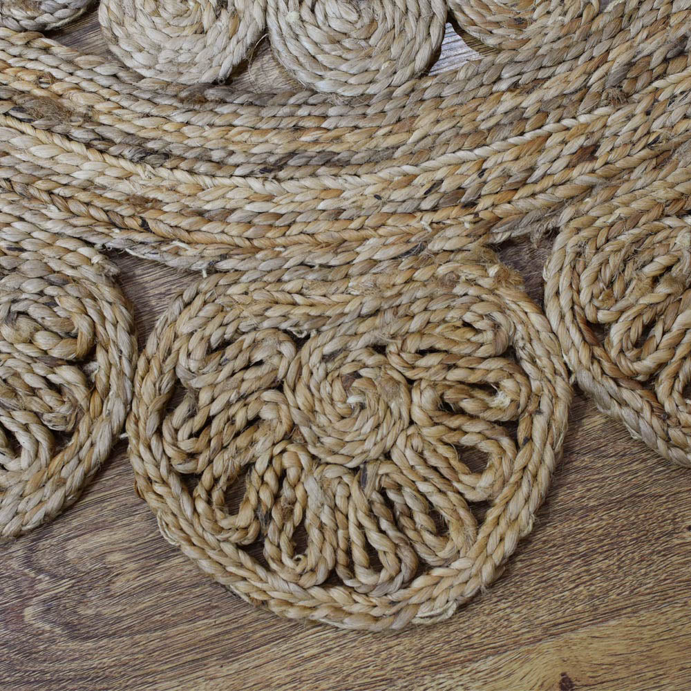 Eco-Friendly Jute Braided Rug - Natural Fiber Area Rug for Living Room, Bedroom & Boho Decor | Handwoven Non-Slip Floor Mat for Home, Office & Yoga Space