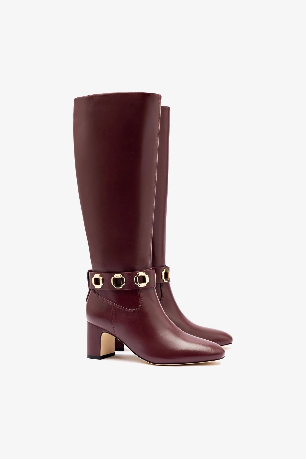 Milan Block Boots in Wine Leather - Stylish Women's Ankle Boots for Fall & Winter, Perfect for Office, Casual Outfits & Date Nights