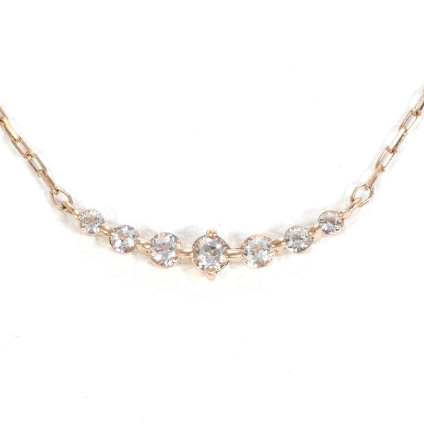 4℃ K10PG White Sapphire Necklace - Elegant 14K Gold Plated Pendant for Women, Perfect for Weddings, Anniversaries & Special Occasions