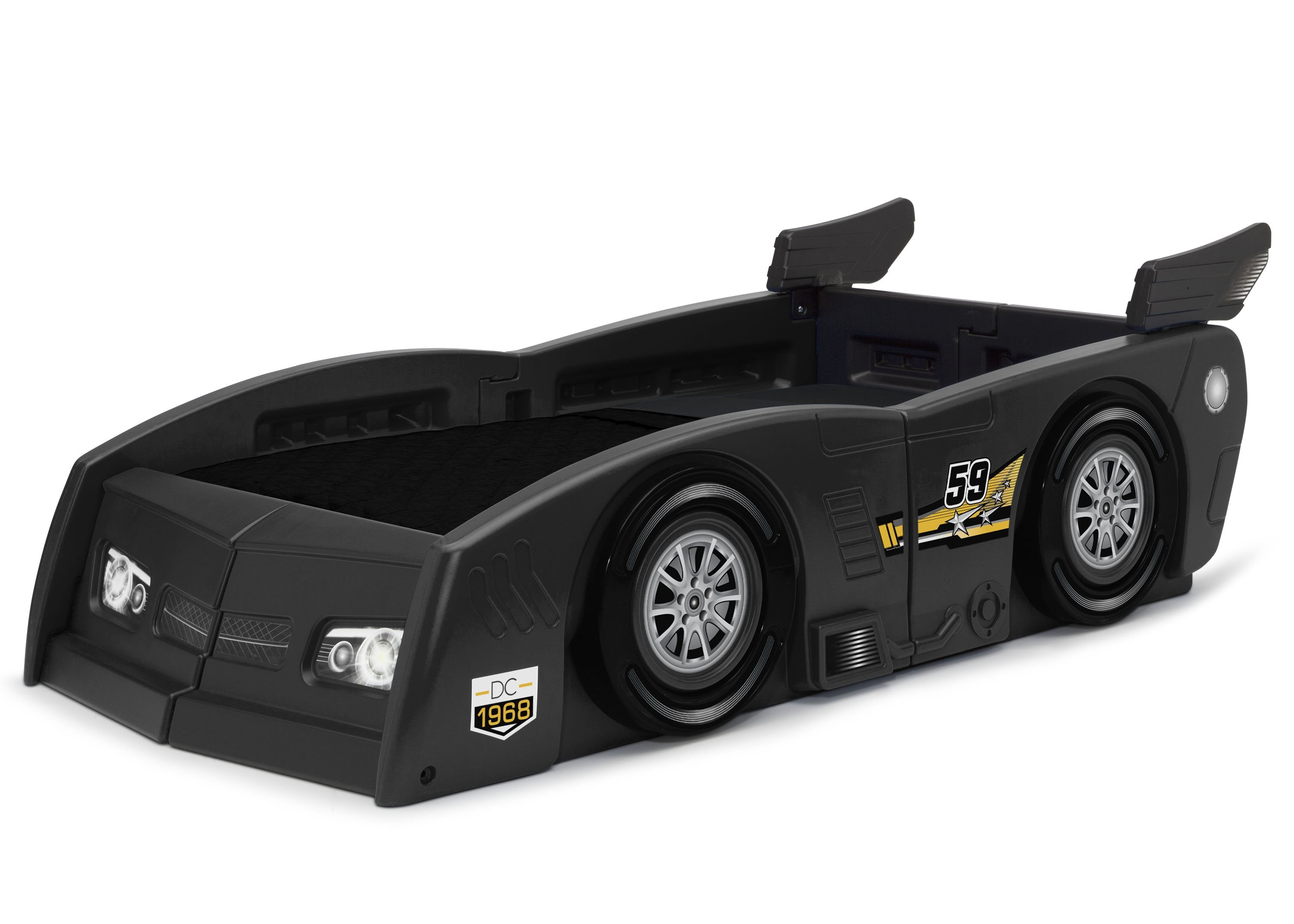 Grand Prix Race Car Toddler to Twin Bed - Convertible Kids Bed for Boys & Girls - Perfect for Nursery, Bedroom, and Playroom Decor