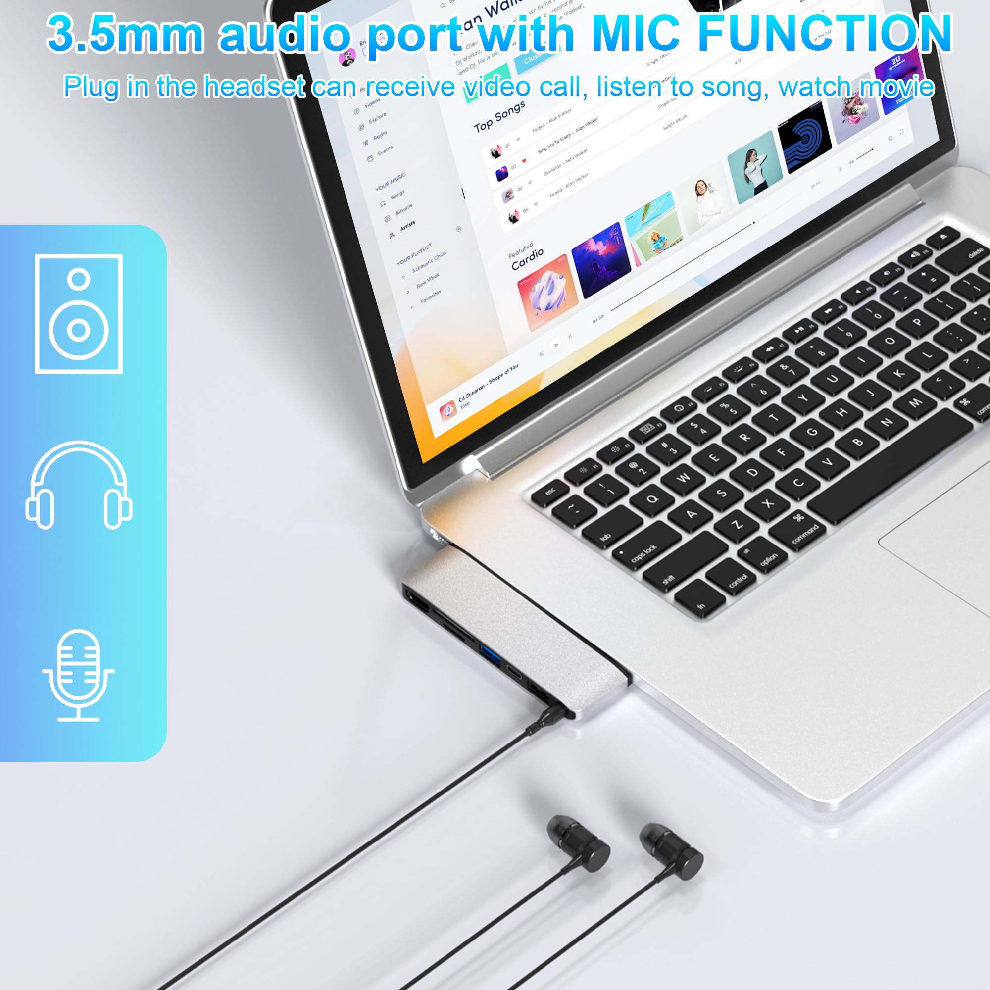 Surface Laptop 2 Docking Station with 4K HDMI, USB 3.0/2.0, USB-C, SD/TF Card Reader & 3.5mm Audio - Compatible with Surface Laptop 1 & 2 - Perfect for Home Office, Gaming & Multi-Monitor Setup