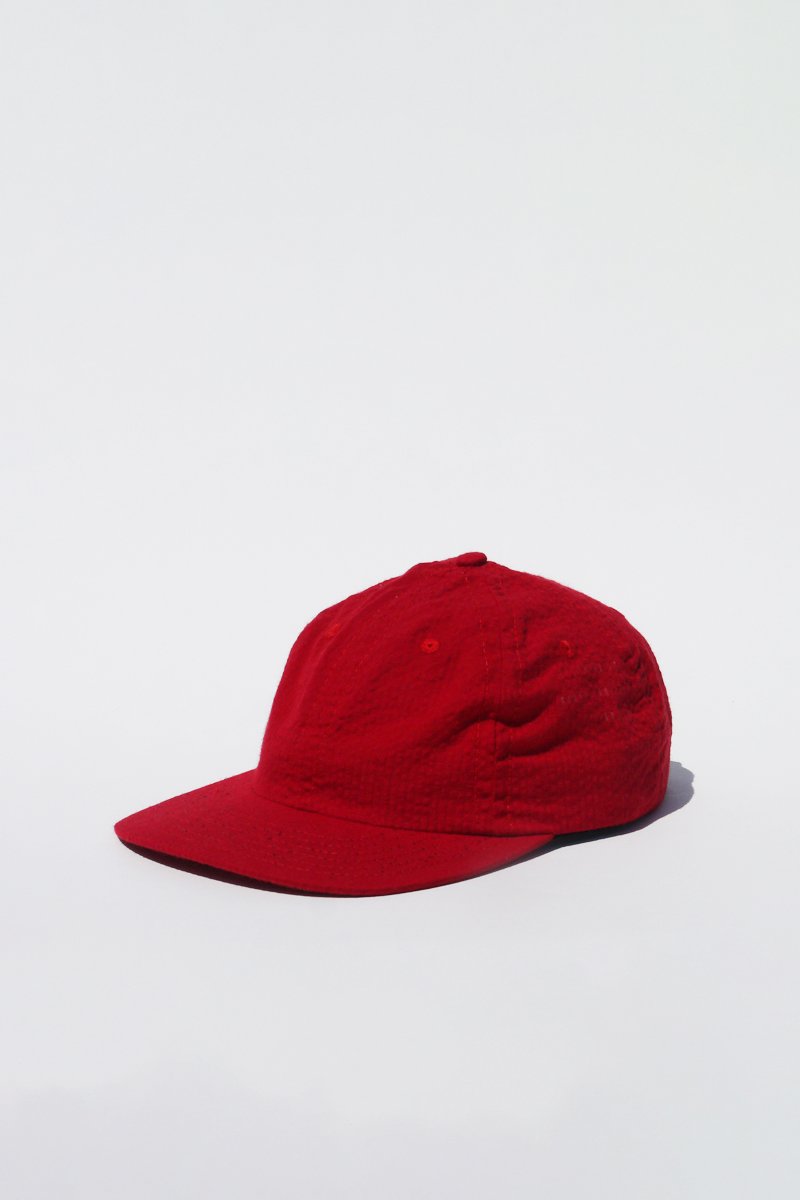 Lite Year Six Panel Seersucker Cap - Red | Lightweight Summer Hat for Men & Women | Perfect for Outdoor Activities, Beach, and Casual Wear