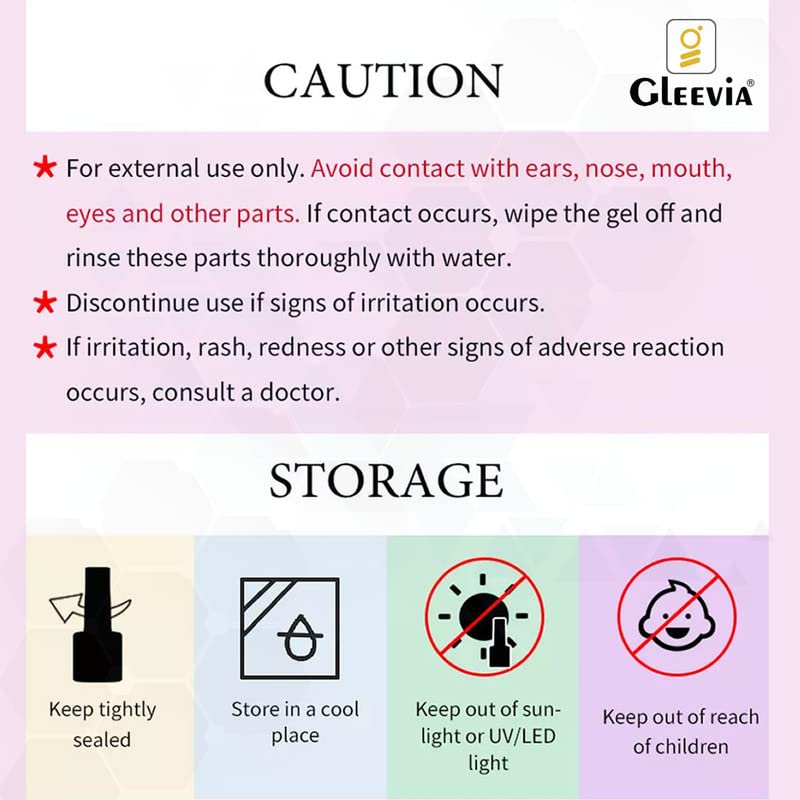 Gleevia Professional UV/LED Gel Polish - 15ml Transparent Nail Polish with Brush Cap (Shade T3) for Salon & Home Manicures