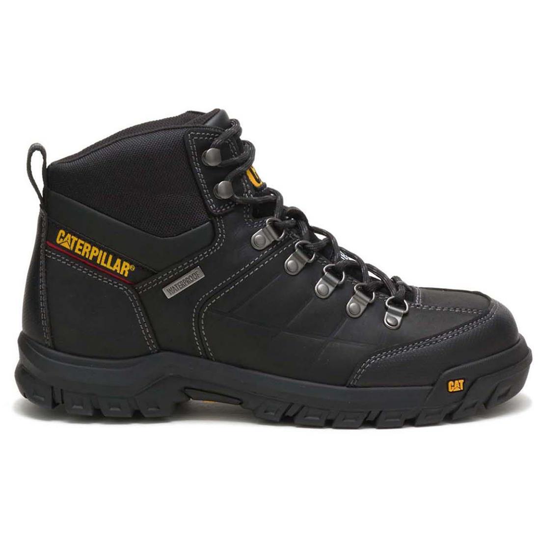 Threshold Steel Toe Waterproof Work Boots for Men - Black Safety Shoes for Construction, Warehouse & Outdoor Work