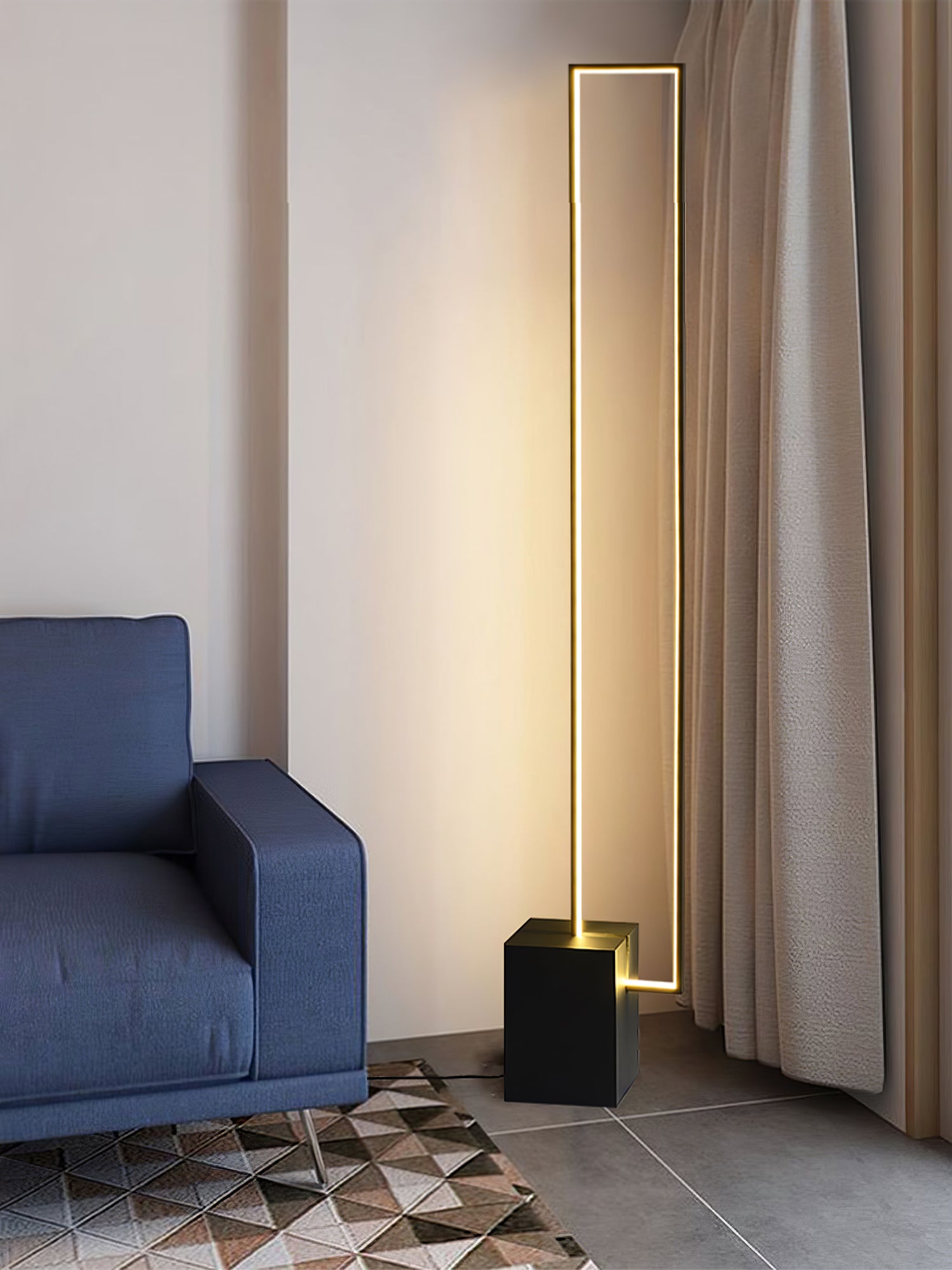 Modern LED Edge Floor Lamp with Adjustable Brightness - Perfect for Living Room, Bedroom, and Office Lighting