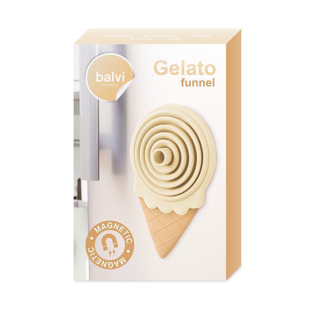 Magnetic Gelato Folding Funnel - Attaches to Refrigerator Door | Durable & Space-Saving Kitchen Tool for Ice Cream, Sauces & Liquid Transfer