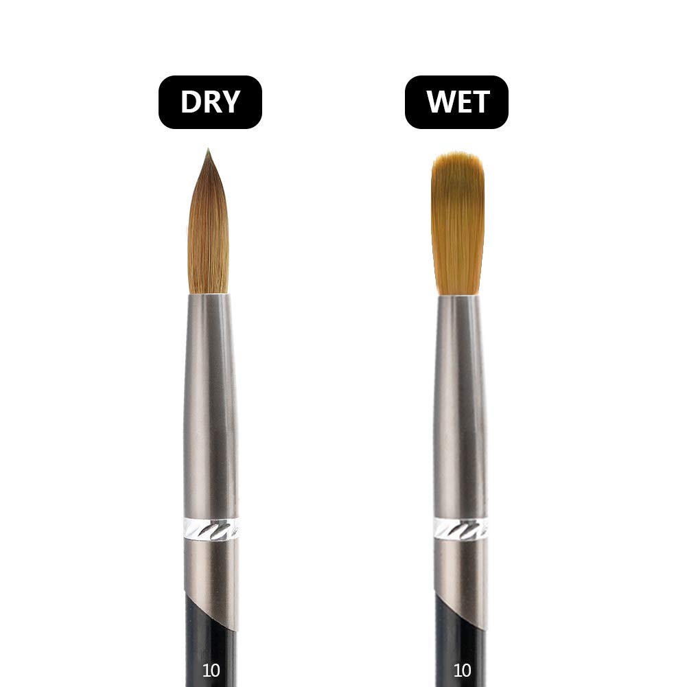 Premium Kolinsky Sable Acrylic Nail Brush - Size 10 Oval Professional Nail Art Brush for Acrylic Powder Application | Ideal for Beginners & Manicurists | Perfect for Salon, Home Use & Nail Art Designs