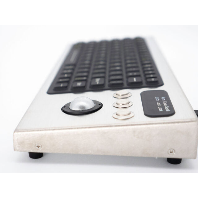 iKey Stainless Steel Keyboard with Built-in Trackball - Industrial-Grade USB Keyboard for Harsh Environments, Hospitals & Clean Rooms