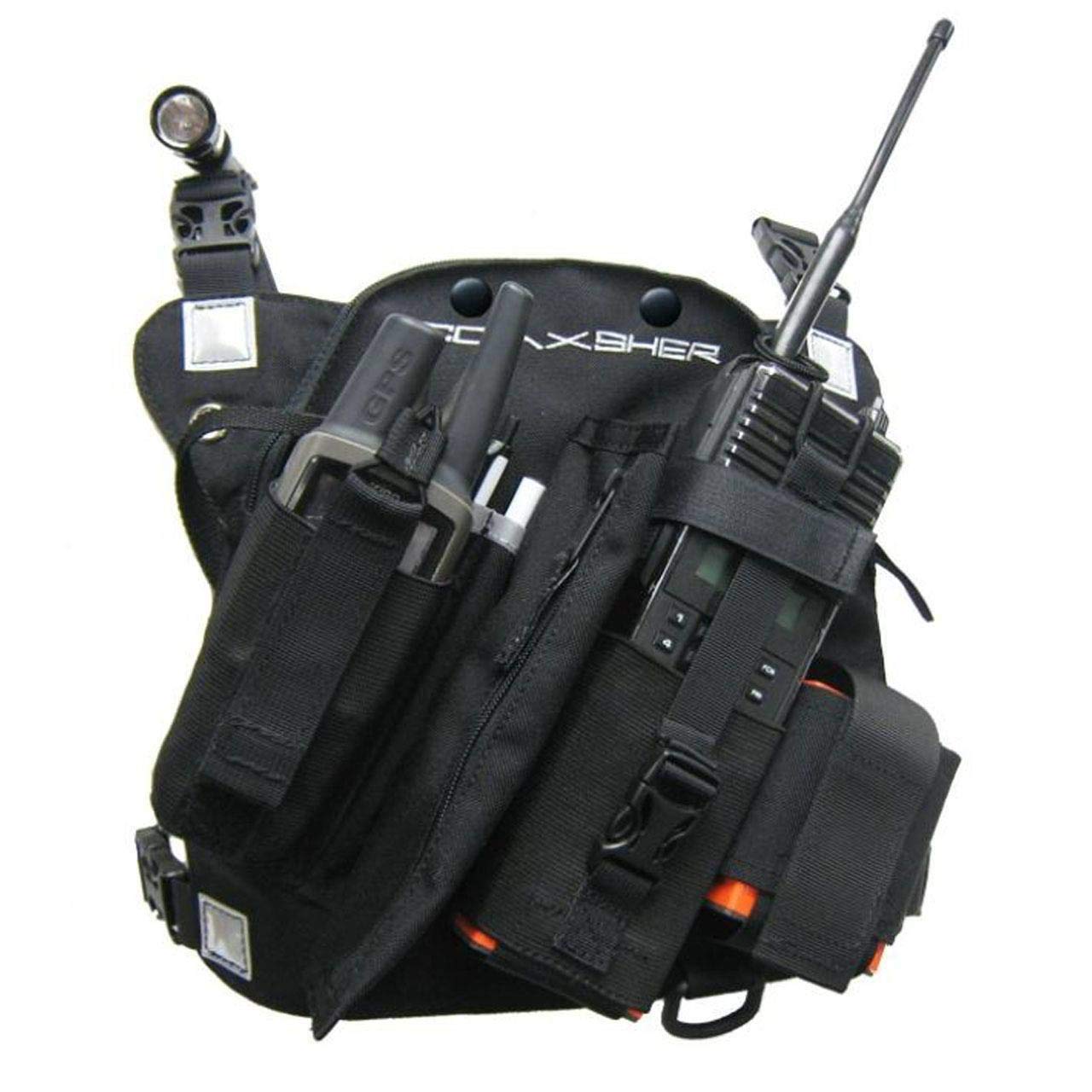 RCP-1 Pro Radio Chest Harness for Two-Way Radios & Handheld Electronics | Tactical Gear for Search & Rescue, Ski Patrol, Emergency Response - Black | Perfect for Outdoor Adventures, Construction Work & Security Personnel