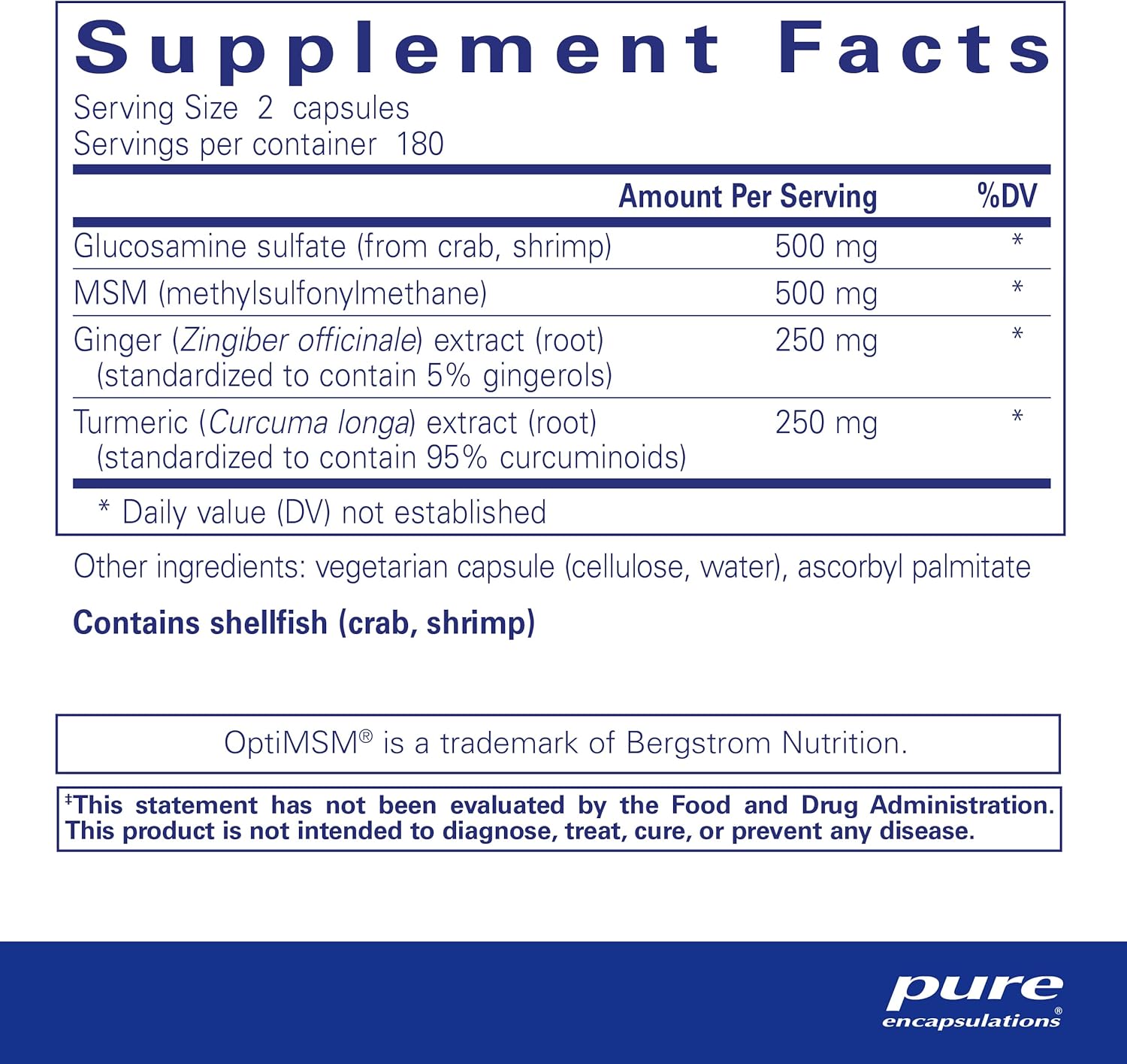 Pure Encapsulations Glucosamine & MSM Supplement with Joint Comfort Herbs - Supports Joint Health & Mobility for Active Lifestyles
