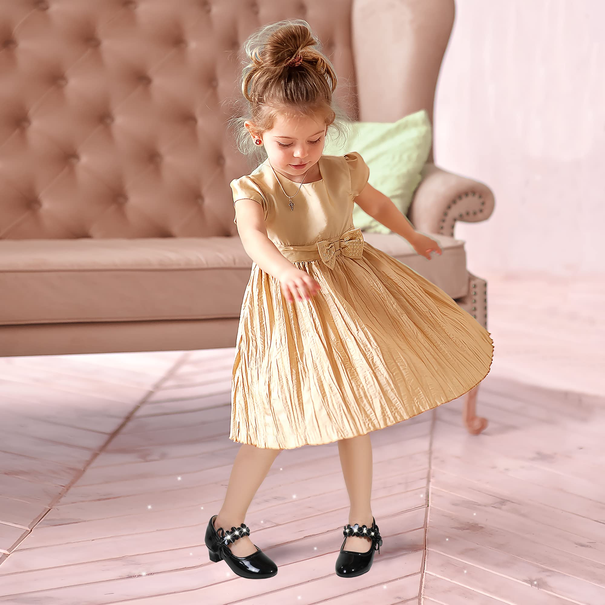 Girls Dress Shoes for Toddlers - Mary Jane Heels for Wedding & Party