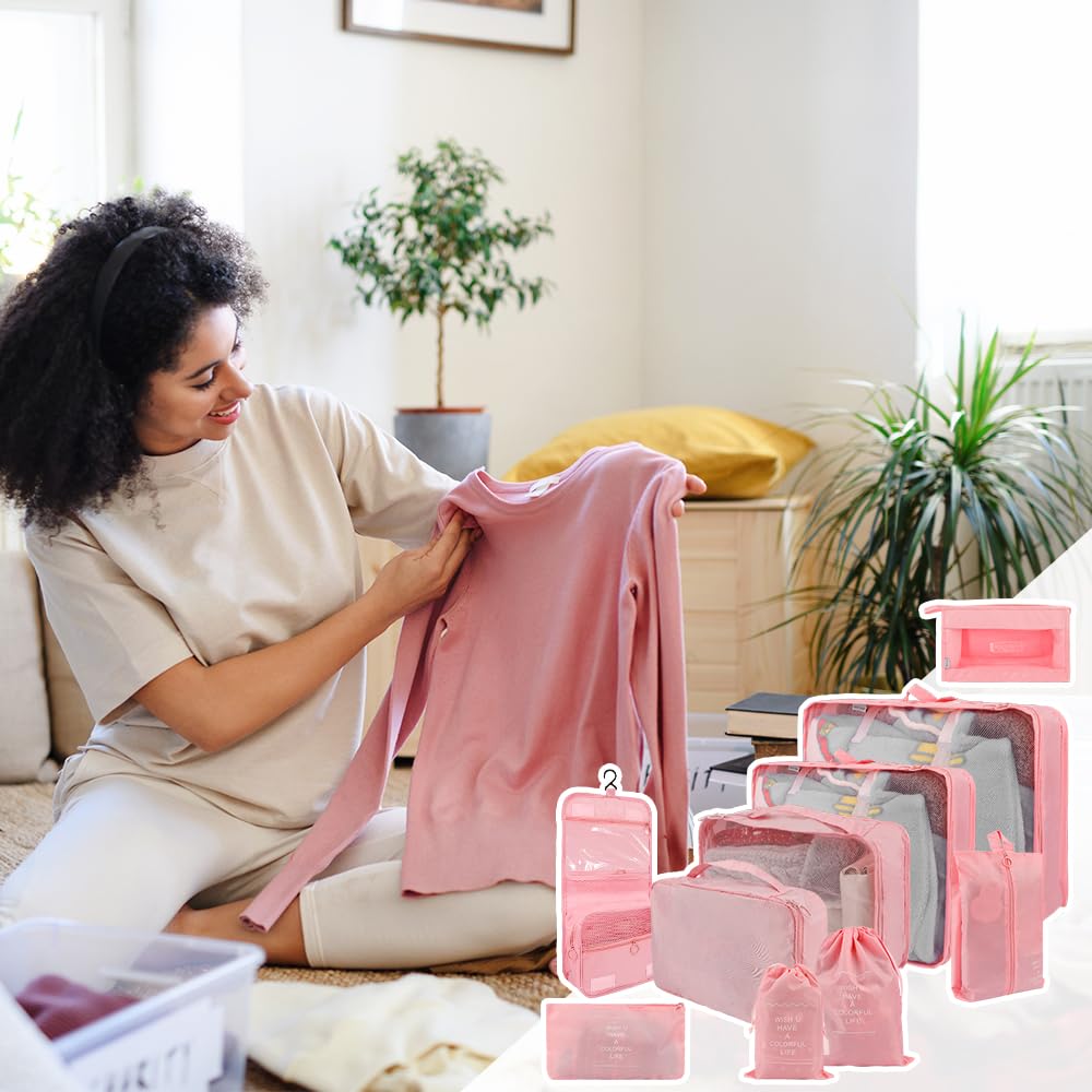 10-Piece Compression Packing Cubes Set - Travel Luggage Organizer Bags for Suitcase & Carry-On - Perfect for Business Trips, Vacations & Weekend Getaways