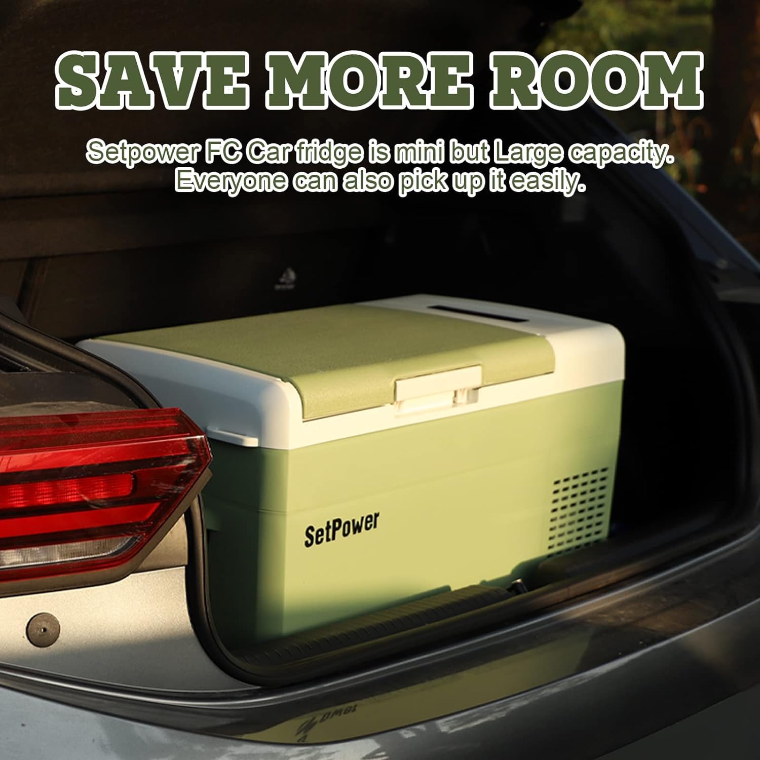 Setpower FC15 15.8 Quart (15L) Portable Car Refrigerator Freezer -4℉ to 68℉, 12V/24V DC & 110-240V AC Compressor Cooler for Camping, RV, Truck, Boat, Travel, Home & Outdoor Adventures | Perfect for Road Trips, Picnics & Tailgating