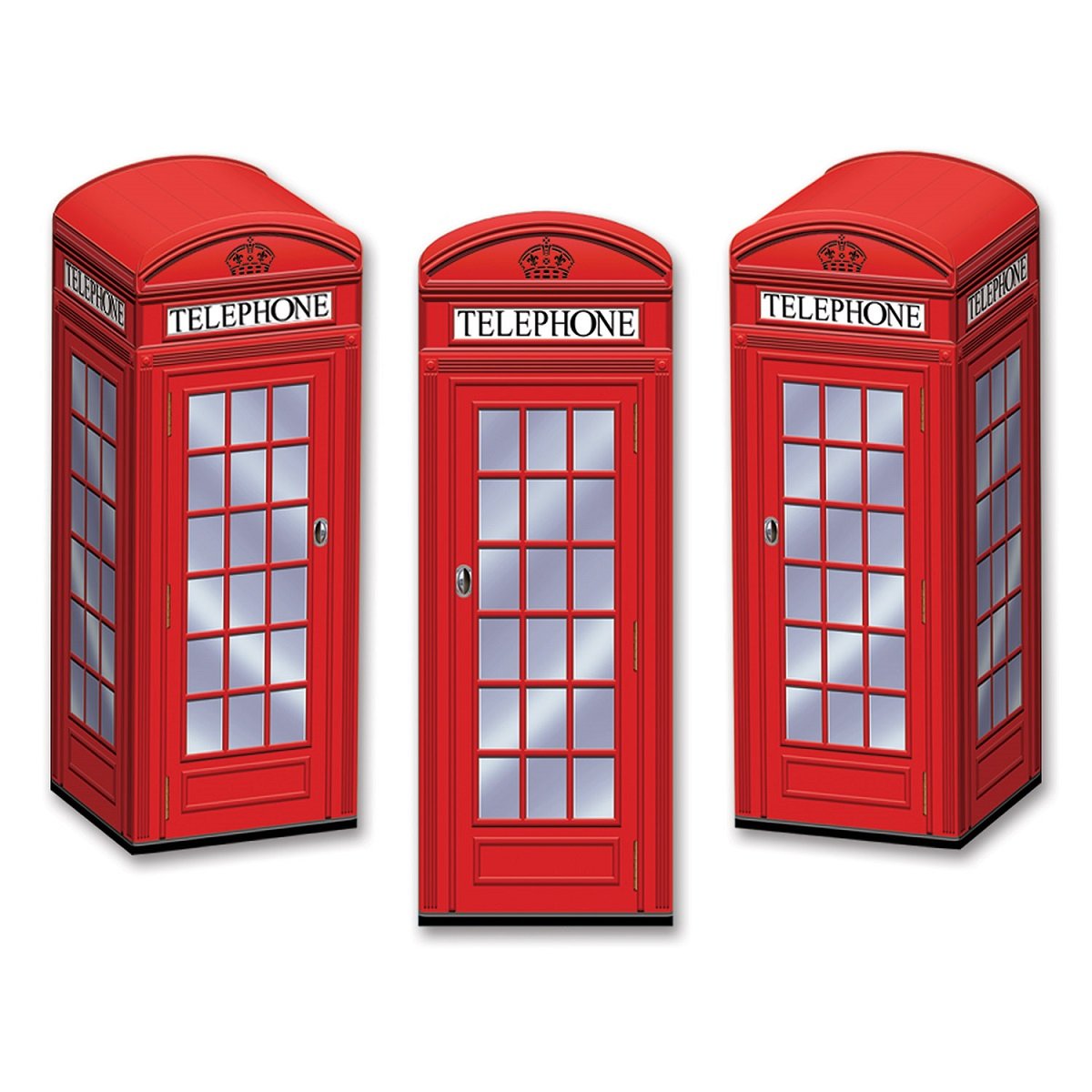 Club Pack of 36 Red 3D Phone Booth Party Favor Boxes 8.5 Inch - Perfect for Themed Parties, Wedding Favors & Event Decorations