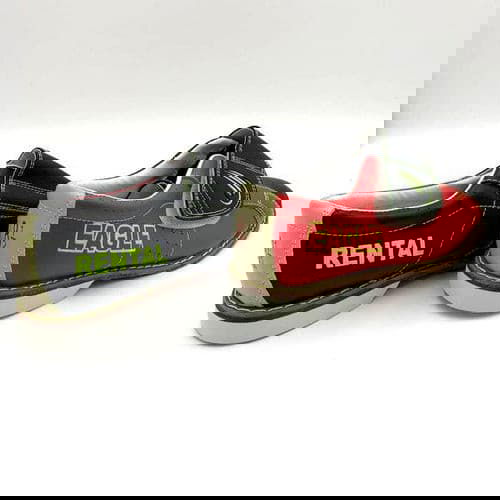 Eagle Men's Black/Red Hook and Loop Rental Bowling Shoes - Comfortable & Durable for League Play & Casual Bowling