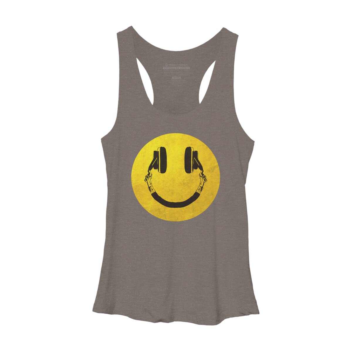 ArtTypeMachine Women's Music Smile Racerback Tank Top - Soft Graphic Tee for Concerts, Festivals & Casual Wear