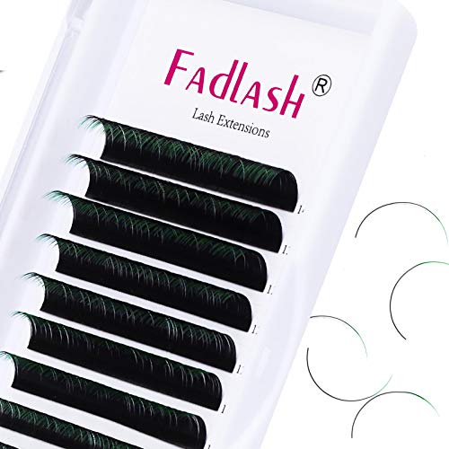Professional Eyelash Extension Kit - D Curl 0.07 Volume Lashes Mixed Tray 8-14mm Black Green Ombre Color - Salon Quality Lash Supplies for Volume Fans & Stunning Eye Looks (0.07D, 8-14mm) | Perfect for Bridal, Party & Special Occasion Makeup