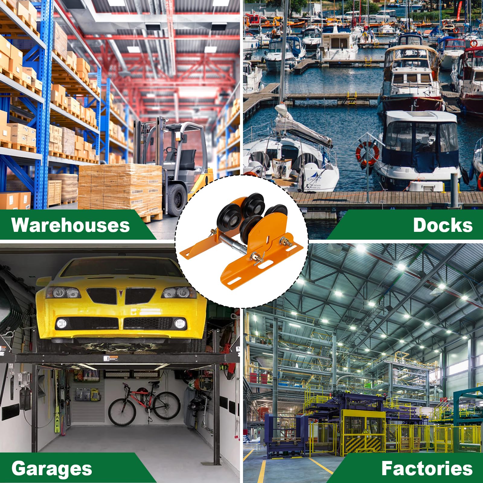Heavy Duty 1/2 Ton I-Beam Trolley for Electric Hoist - Dual Track Rollers, Adjustable Flange & Push Geared Wheels - Wide Flange Overhead Crane System (0.5 Ton Capacity) - Perfect for Warehouses, Construction Sites & Industrial Lifting Operations