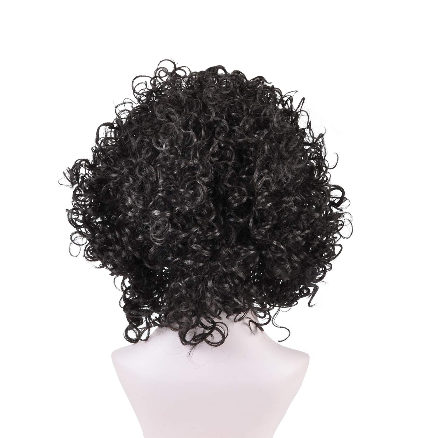 Tirrinia Synthetic Kinky Curly Half Wig - Short Afro Wigs for Black Women | Heat Resistant Daily Wear Wig in Jet Black | Perfect for Cosplay, Daily Styling & Protective Hairstyles