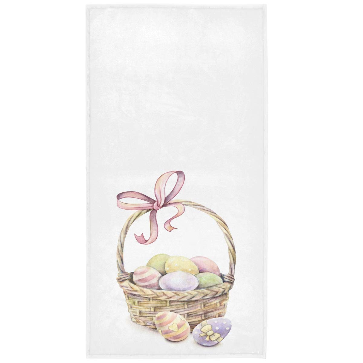Pfrewn Easter Basket Eggs Hand Towels 16x30 Inch - Ultra Soft & Highly Absorbent Bathroom Towels, Small Bath & Kitchen Dish Towels for Guests - Perfect for Easter Decorations & Spring Home Decor