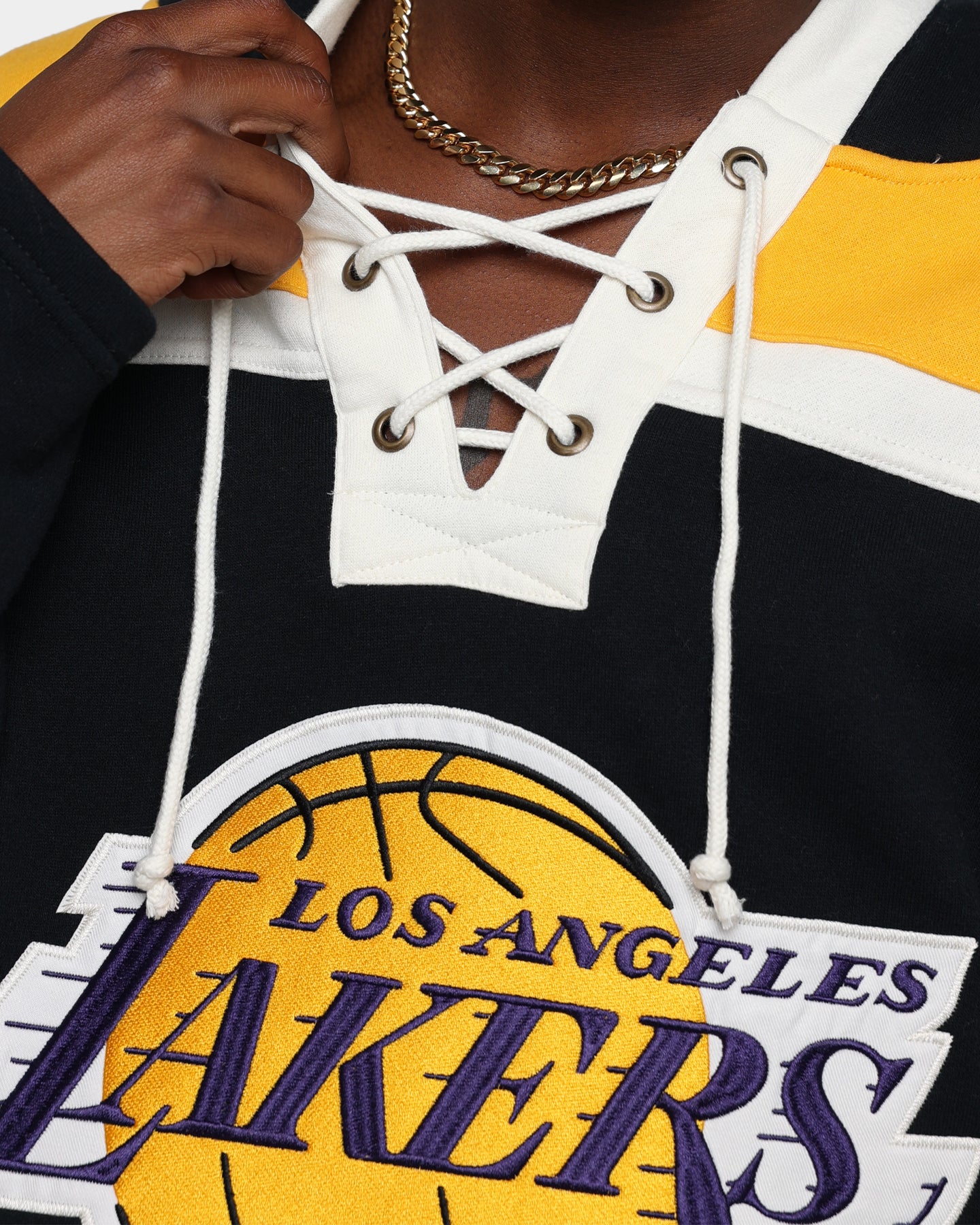 47 Brand Los Angeles Lakers Superior Lacer Hoodie - Jet Black/Gold - NBA Fan Gear for Men & Women - Perfect for Game Day & Casual Wear