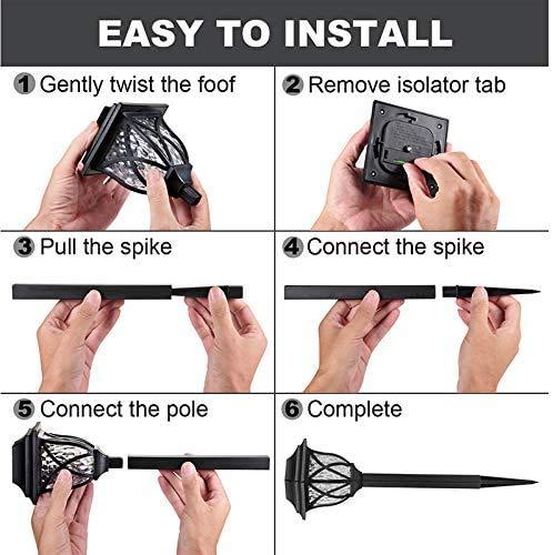 8 Pack Solar Garden Lights Outdoor - Black Cool White Medium Size Solar Pathway Lights for Yard, Garden, Walkway | Waterproof & Auto On/Off for Patio, Driveway, Lawn Decoration