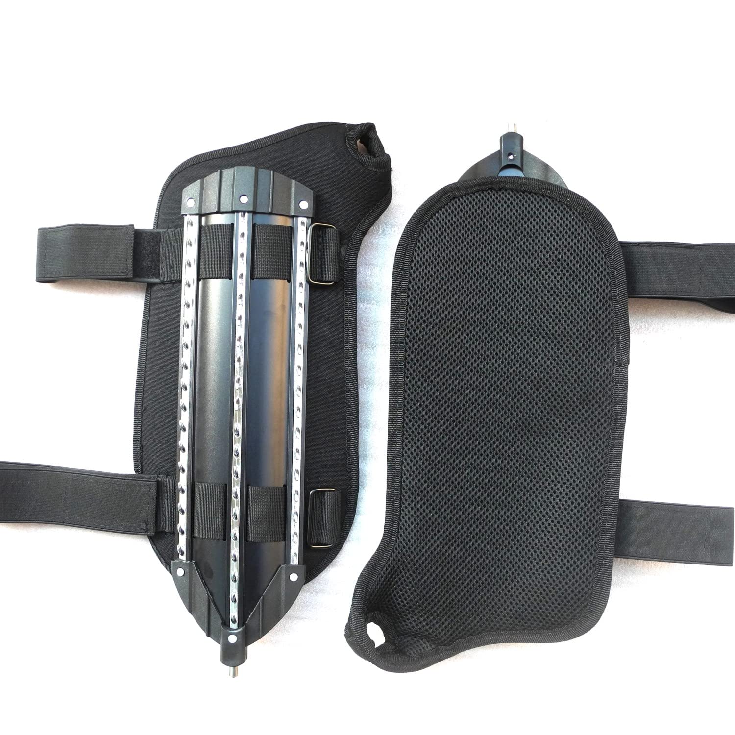 Shindn Lightweight Metal Steel Shield with Window Breaker - Tactical Arm Shield for Home Defense & Camping Safety - Left Arm Black Shield - Perfect for Emergency Situations & Outdoor Protection